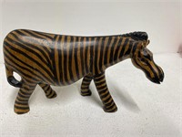 Vintage Hand Carved Wooden African Zebra K
