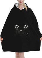 Hoodie Blanket, Cute Cat Wearable Blanket Flannel