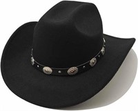 Unisex Western Cowboy Hat for Men Women Wide Brim