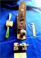 Plane, Scraper, Sharpener & Measurer In Brass