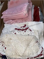 Box of doilies, napkins , placemats and more