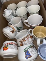 Box of soup mugs and more