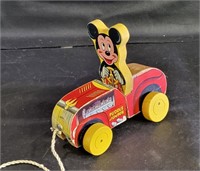 VTG Fisher Price Mickey Mouse Wooden Pull Toy