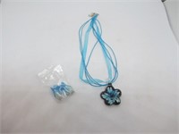 BEAUTIFUL MURANO GLASS NECKLACE WITH CABBAGE