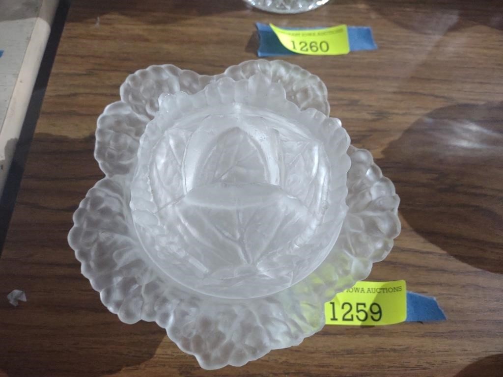 Vintage Portieux France Frosted Art Glass