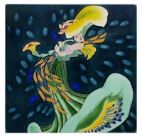 ART NOUVEAU FLOWER LADY TILE