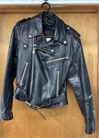 Golden Crown Leather Coat (no size, looks like