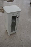 Narrow Off-White Glass Door Cabinet