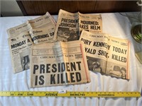 Lot of JFK Assassination Newspapers 1960's