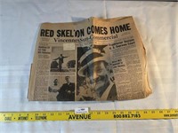 1962 Red Skelton Vincennes Indiana Newspaper