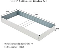 Zizin Large Raised Garden Bed Kit 6x1.5x1ft
