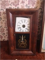 Antique clock. Waterbury. 
Two weights,