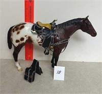 MODEL HORSE TACK #10, BLK LEATHER WESTERN SADDLE,
