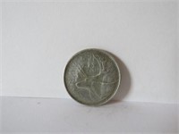 1965 CANADIAN 25 CENTS SILVER COIN