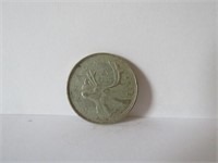 1965 CANADIAN 25 CENTS SILVER COIN