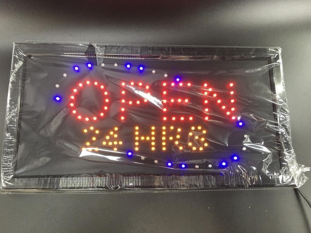 New in box LED Open sign, box only opened for pict