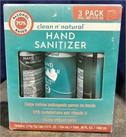 3 Pack Hand Sanitizer Clean & Natural