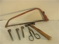 Spikes, Bow Saw, Hammer and Shear
