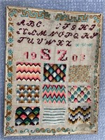 2 pcs-Needlepoint Sampler 11" x 14-1/2"