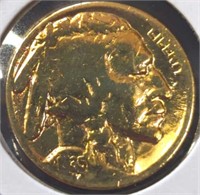 24k gold-plated 1935 buffalo nickel