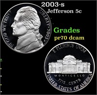 Proof 2003-s Jefferson Nickel 5c Grades GEM++ Proo