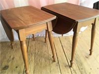 Pair of Cherry Drop Leaf End Tables