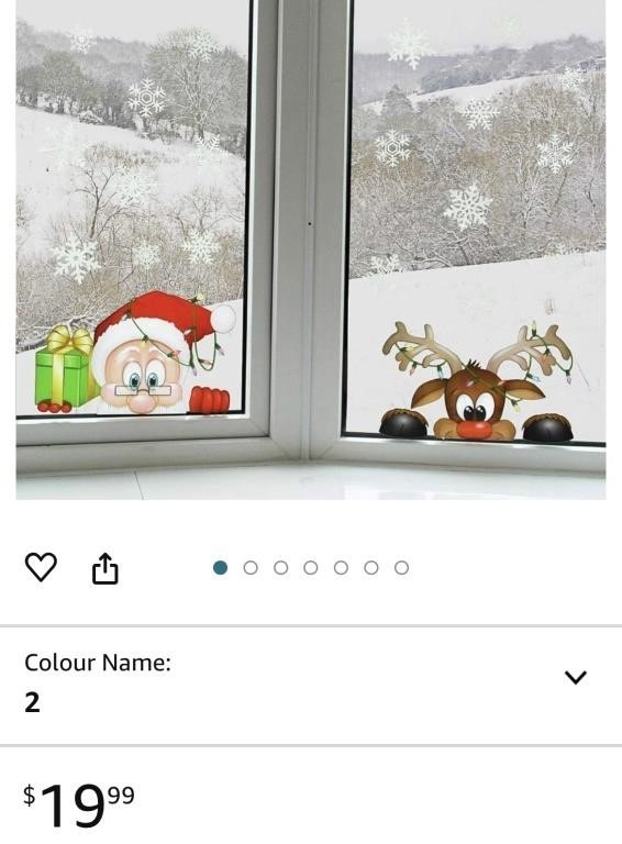 Christmas Windows Stickers Santa Claus Reindeer