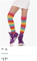 Leg Avenue Womens Acrylic Rainbow Striped Thigh