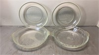 Lot of 4 Glass Pie Plates