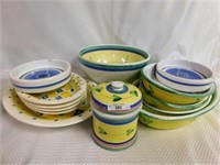 13 pcs. HAND PAINTED DISHES