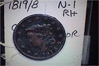 1819/8 Large Cent N-1 R1+ Overdate Mint Error