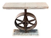 Industrial Iron Belt Drive, Repurposed Table