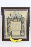 1901 Masonic Knights Templar Etching/Certificate
