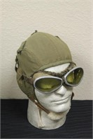 WW2 USAAF Mod. A-9  Flight Helmet With Goggles