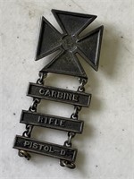 Army Carbine Rifle Pistol D Medal -Sterling-