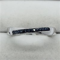 $300 S/Sil Blue Diamonds Ring