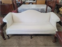 Adam's Pierce - White Upholstered Ball Sofa Foot