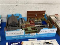 "N" SCALE CRANES, ENGINE HOUSES, AND TRACKS