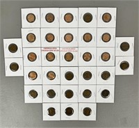 25 Plus Old Wheat and New Uncirculated Cents