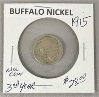 1915 Buffalo Nickel 3rd Year Coin