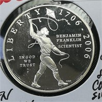 2006 Ben Franklin 90% Silver Dollar Comm Proof