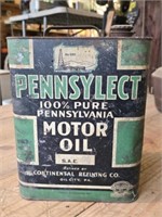 Vintage Pennsylect Motor Oil 2 Gal Can