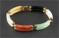 14K Gold Jade Bracelet