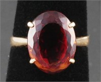 18K Gold Garnet Ring