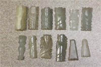 Lot of 10 Small Carved Jade Pendants