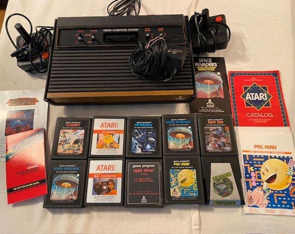 Atari 2600 with games