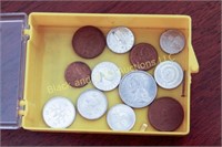Lot of 12 foreign coins, 1940's and 50's