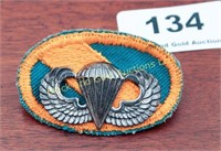 Sterling silver Army parachute jump wings, patch