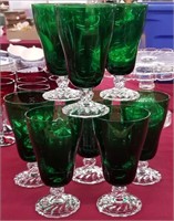 Anchor-Hocking Forest Green Iced Tea Glasses