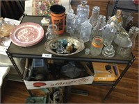 Shelf Full of Misc. Porcelain, Glassware & More